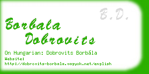 borbala dobrovits business card